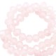 Faceted glass beads 3x2mm disc Soft pink opal-pearl shine coating